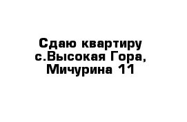 Сдаю квартиру с.Высокая Гора, Мичурина 11